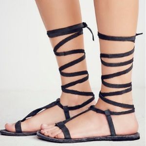 Free people suede lace up sandals